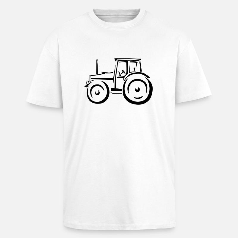 Traktor - Oversized Heavyweight Unisex T-Shirt - Weiß