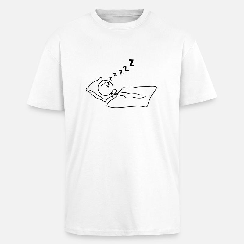 Sleeping - T-shirt unisexe oversize épais - blanc