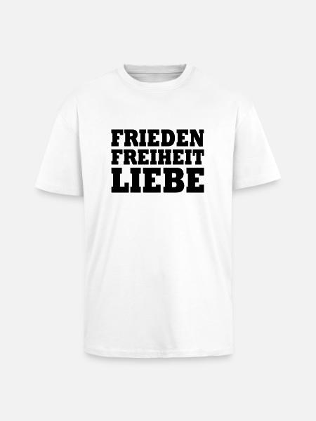 Frieden freiheit liebe - Oversized Heavyweight Unisex T-Shirt - Weiß