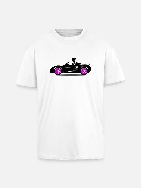 Kvinde Sportsvogn Cabriolet Bil - Unisex oversized heavyweight t-shirt - hvid