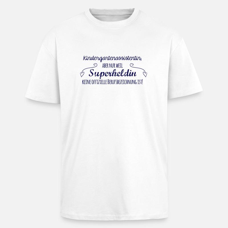 Kaffeetasse: Kindergartenassistentin - Oversized Heavyweight Unisex T-Shirt - Weiß