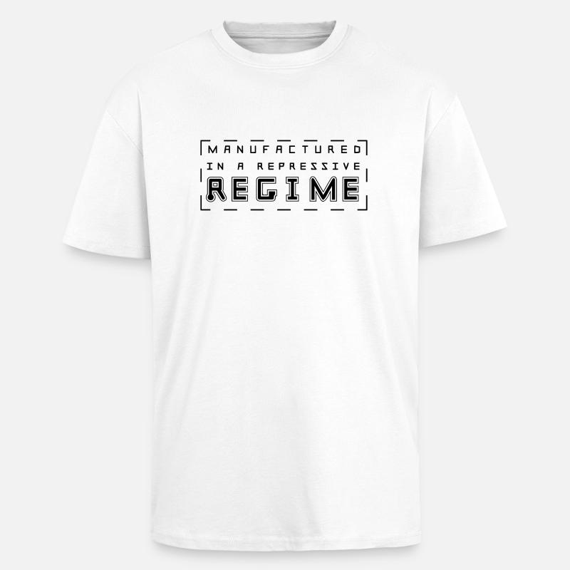 Manufactured is a repressive regime - Unisex Oversized Heavyweight T-shirt - white
