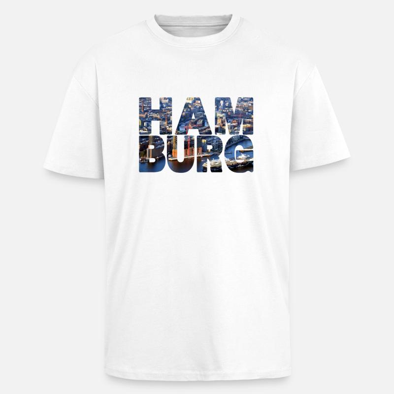 Hambourg Elphi - T-shirt unisexe oversize épais - blanc