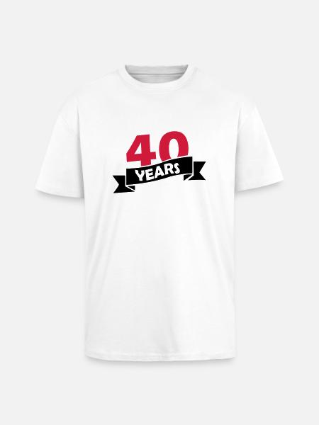 40_years - T-shirt unisexe oversize épais - blanc