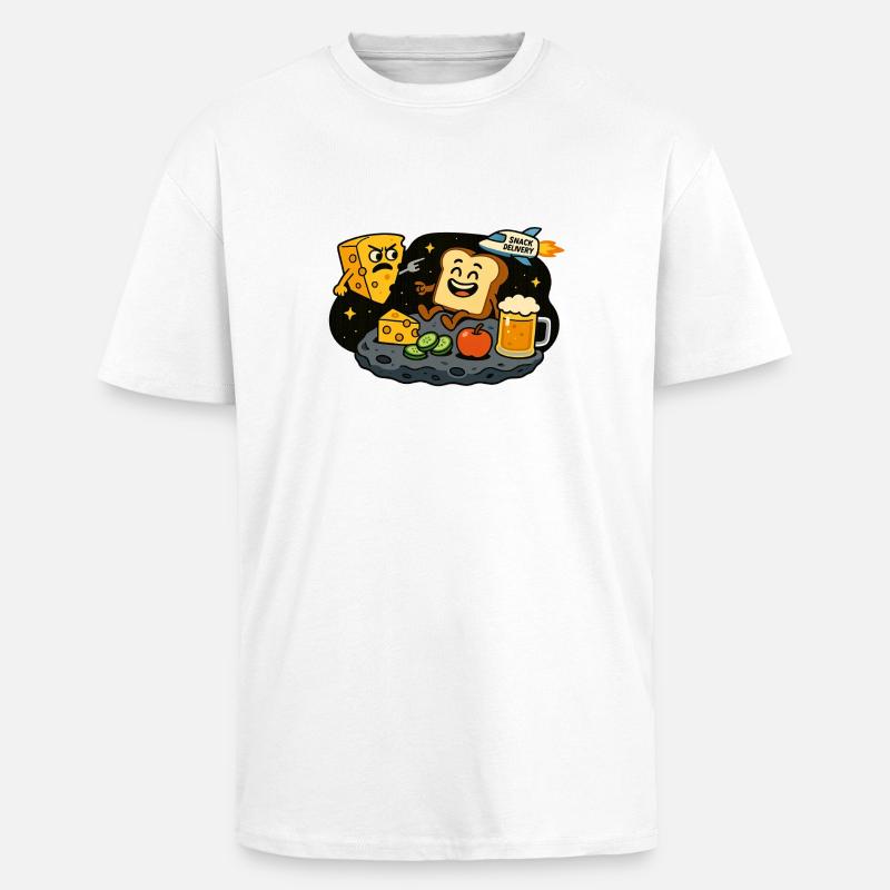 Collation dans l’espace - T-shirt unisexe oversize épais - blanc