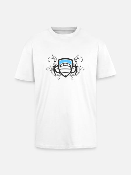 volleyball_wappen_v3_3c - Oversized Heavyweight Unisex T-Shirt - Weiß