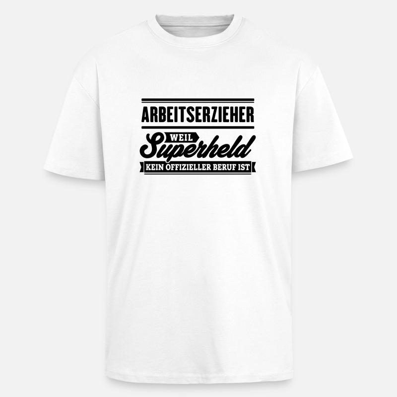 Superheld Arbeitserzieher - Oversized Heavyweight Unisex T-Shirt - Weiß