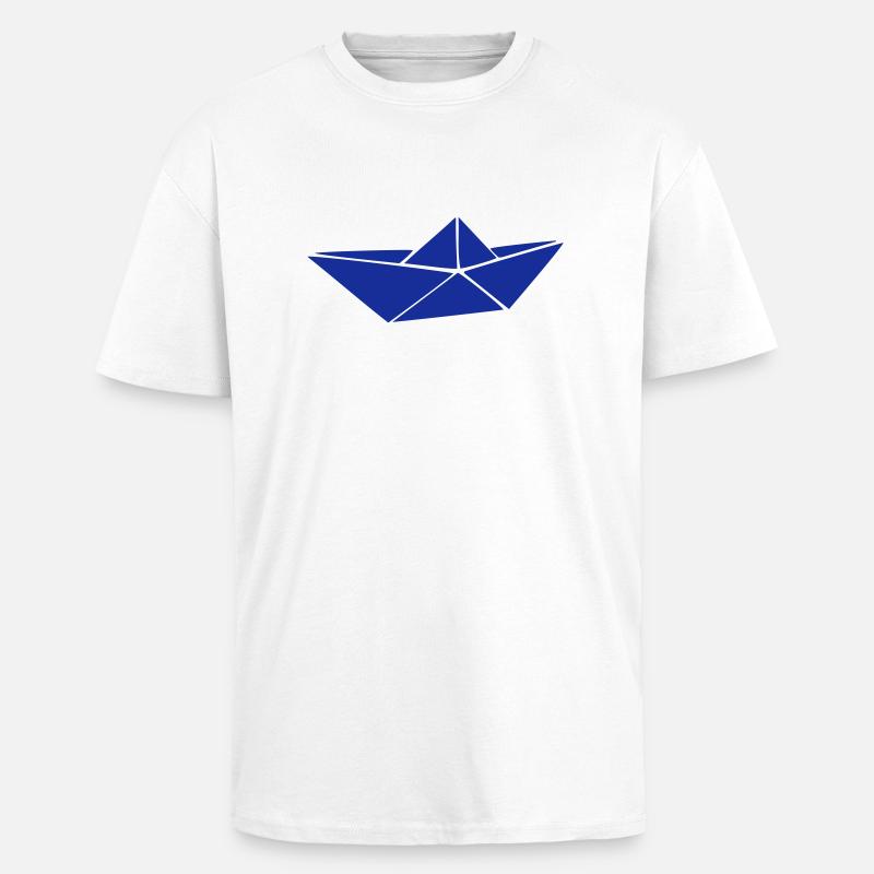 Paper Ship - Oversized Heavyweight Unisex T-Shirt - Weiß