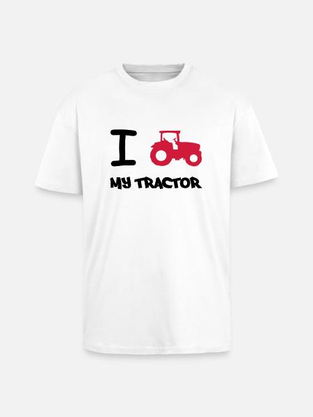i_love_my_tractor - Oversized Heavyweight Unisex T-Shirt - Weiß