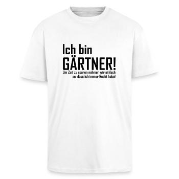 ich bin gärtner - Oversized Heavyweight Unisex T-Shirt - Weiß - Vorne - Alina (178cm) & Michal (187cm)