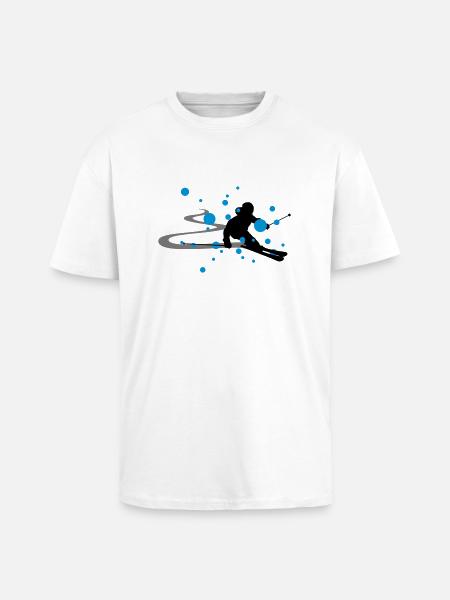 Winter - Skifahrer - Oversized Heavyweight Unisex T-Shirt - Weiß