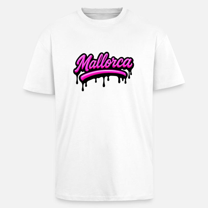 Mallorca Graffiti - Oversized Heavyweight Unisex T-Shirt - Weiß