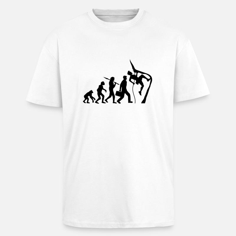 Climbing rope climbers evolution - Unisex Oversized Heavyweight T-shirt - white