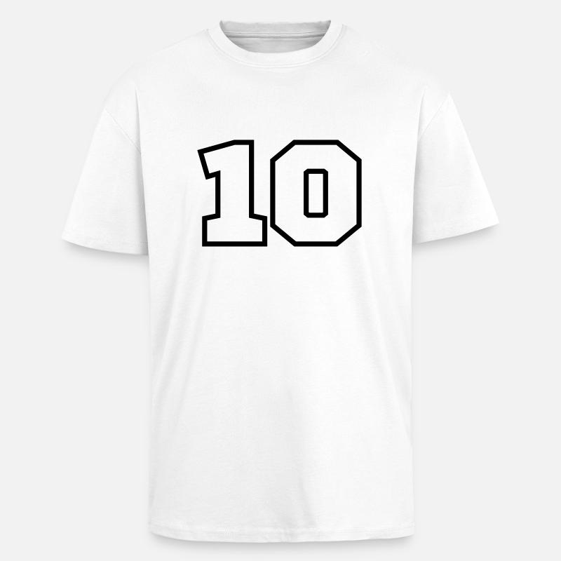 10 - Oversized Heavyweight Unisex T-Shirt - Weiß