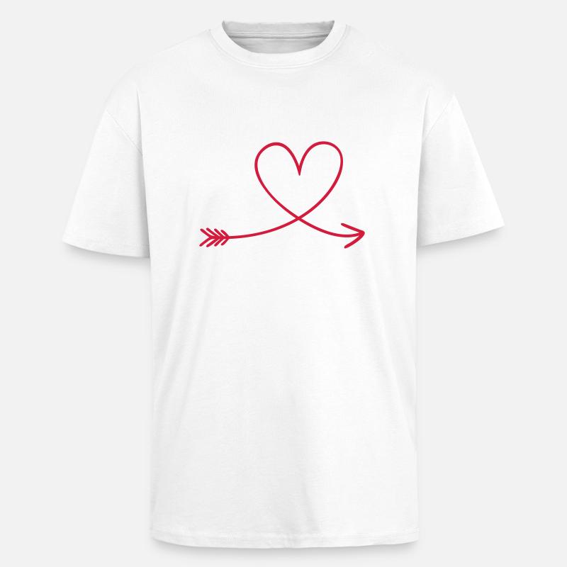 herz - Oversized Heavyweight Unisex T-Shirt - Weiß