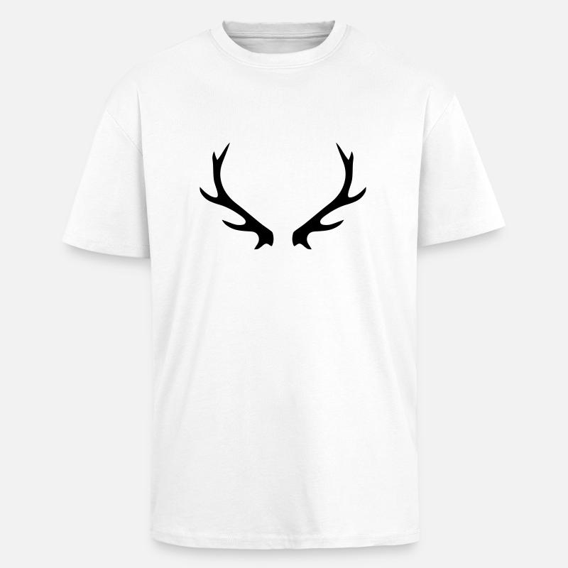 Hirschgeweih - Oversized Heavyweight Unisex T-Shirt - Weiß