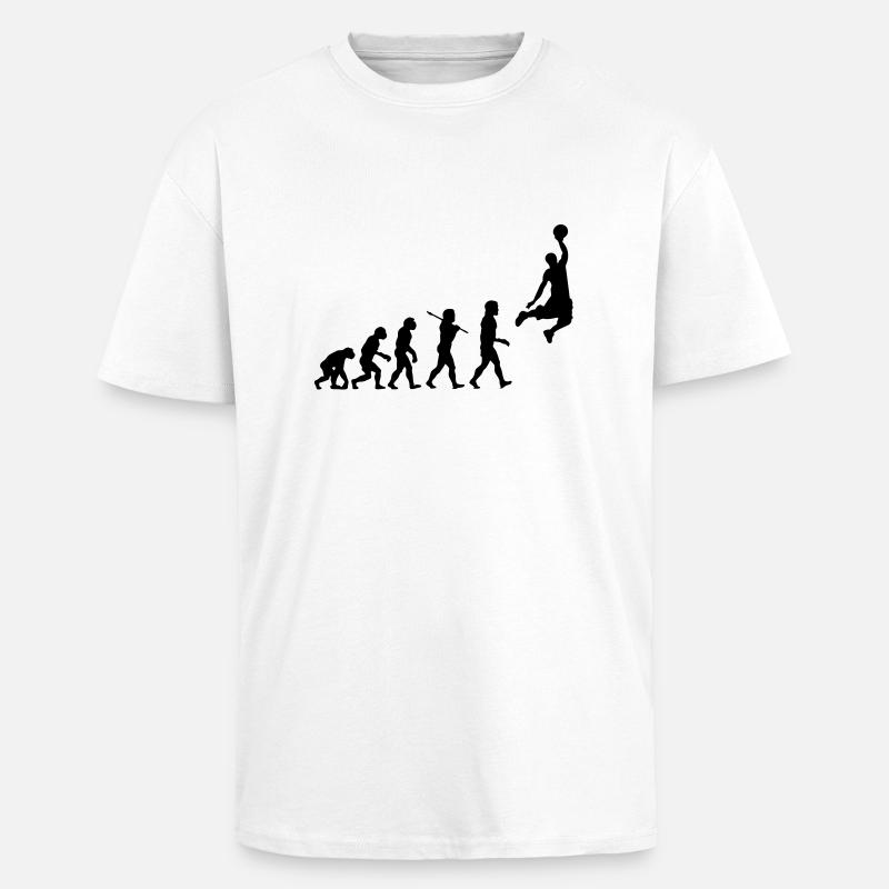 Basketball Dunk Evolution - T-shirt unisexe oversize épais - blanc