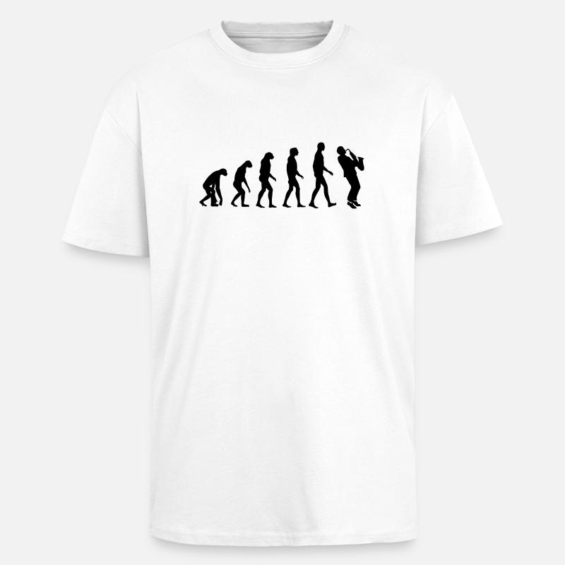 saxophone evolution - T-shirt unisexe oversize épais - blanc