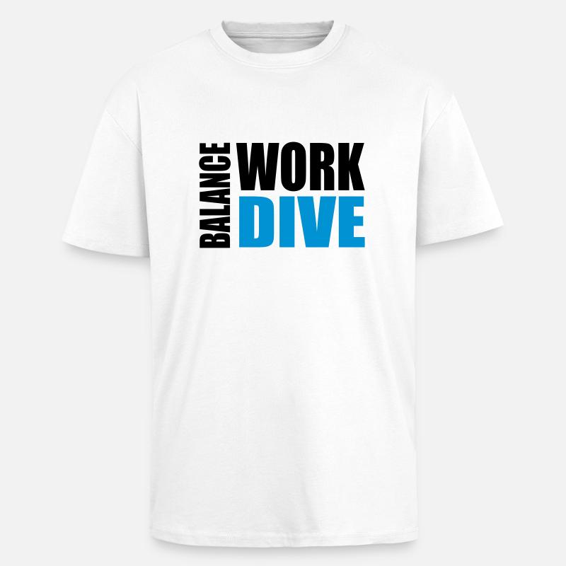 WORKDIVEBALANCE - T-shirt unisexe oversize épais - blanc