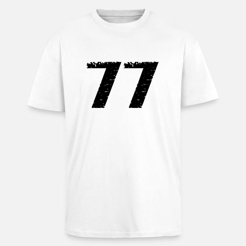 Maillot à 77 numéros - T-shirt unisexe oversize épais - blanc