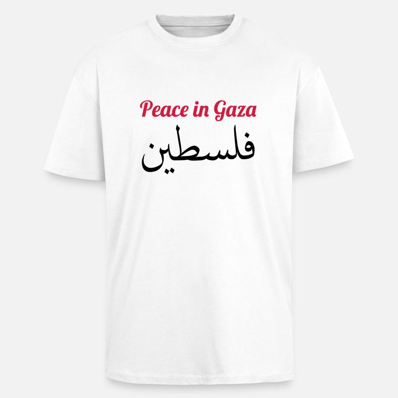 Peace in Gaza - Oversized Heavyweight Unisex T-Shirt - Weiß