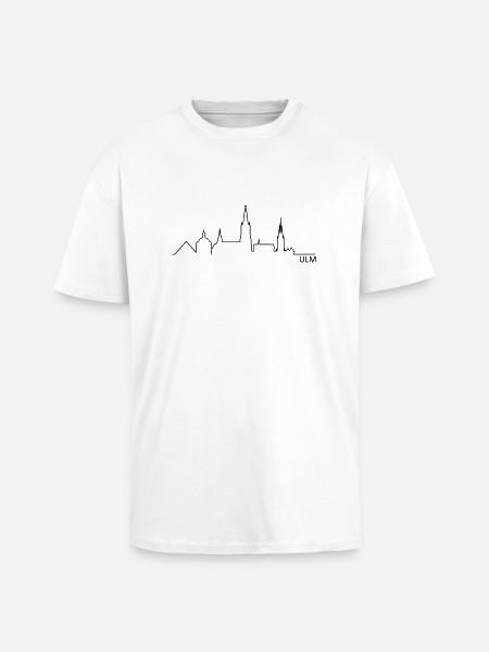 Skyline Ulm Silhouette - Oversized Heavyweight Unisex T-Shirt - Weiß