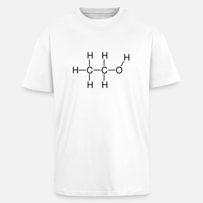 Ethanol Alkohol Strukturformel - Oversized Heavyweight Unisex T-Shirt - Weiß
