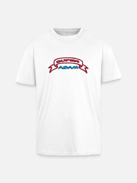 SUPER ADAM - T-shirt unisexe oversize épais - blanc
