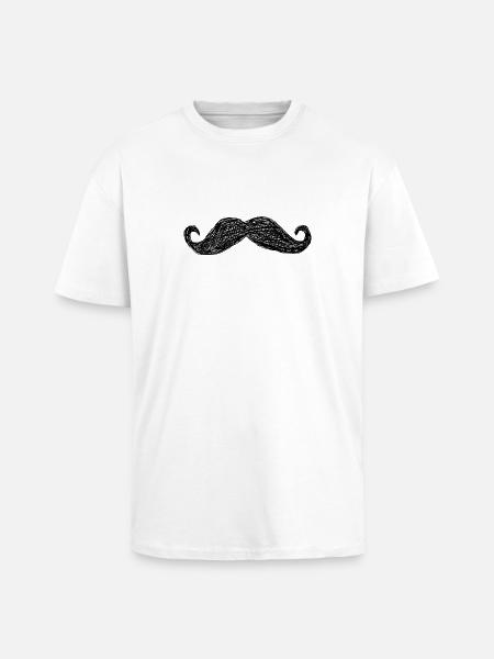 Moustache - T-shirt unisexe oversize épais - blanc