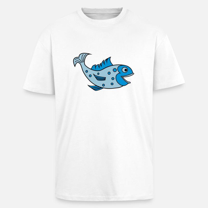 fisch - T-shirt unisexe oversize épais - blanc