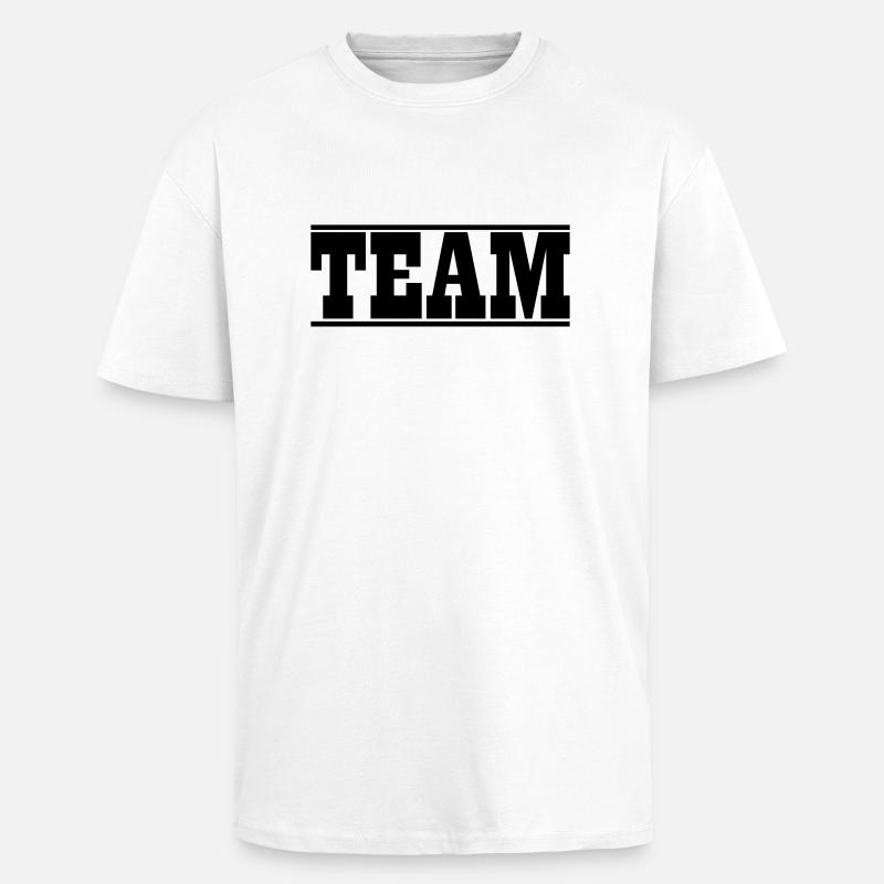 Conception d'équipe - T-shirt unisexe oversize épais - blanc