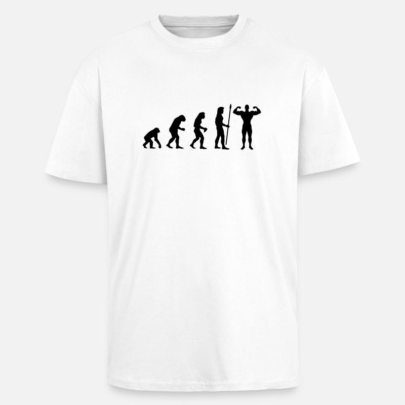 evolution_bodybuilding2 - Unisex Oversized Heavyweight T-shirt - white