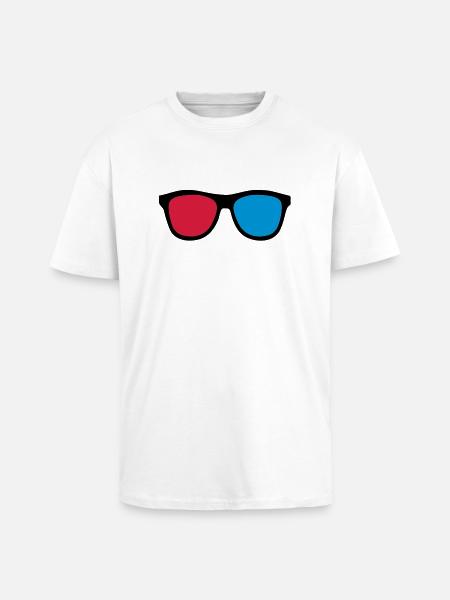 3D glasses - Unisex Oversized Heavyweight T-shirt - white