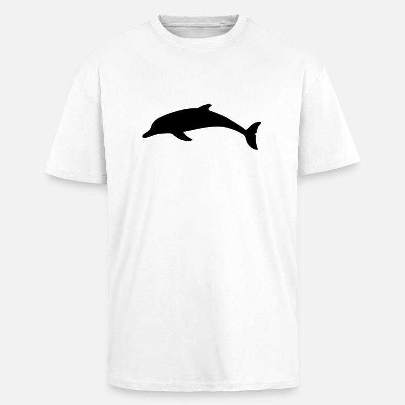 Delphin Delfin - Oversized Heavyweight Unisex T-Shirt - Weiß