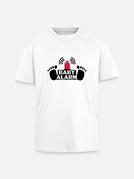 Enceinte,grossesse,bébé,alarme bébé,enfant,maman - T-shirt unisexe oversize épais - blanc