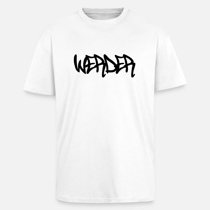 Werder Graffiti - T-shirt unisexe oversize épais - blanc