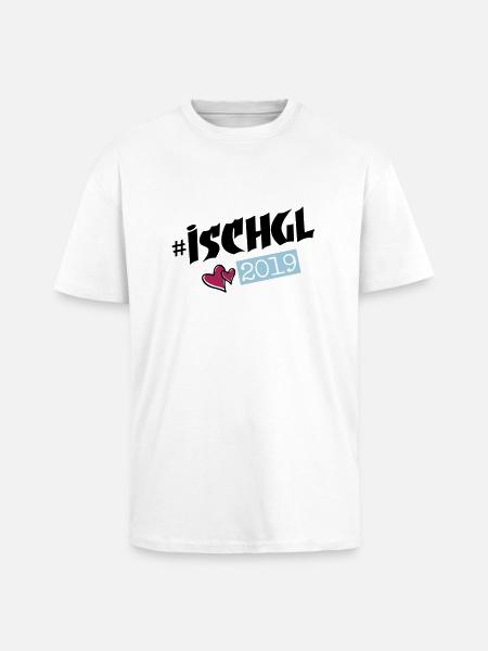 ischgl 2019 herzchen - Oversized Heavyweight Unisex T-Shirt - Weiß