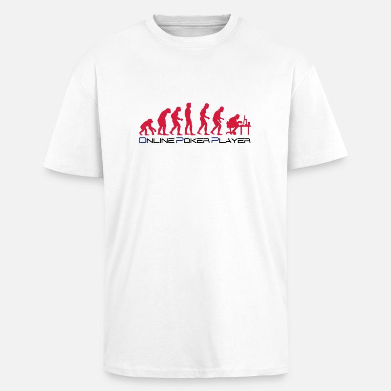 poker_evolution - T-shirt unisexe oversize épais - blanc