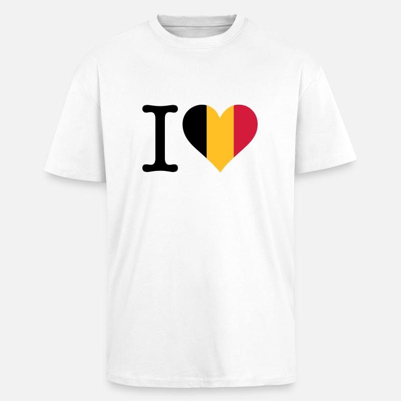 Ich liebe Belgien - Oversized Heavyweight Unisex T-Shirt - Weiß