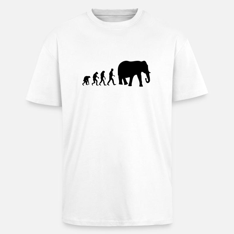 éléphant evolution - T-shirt unisexe oversize épais - blanc