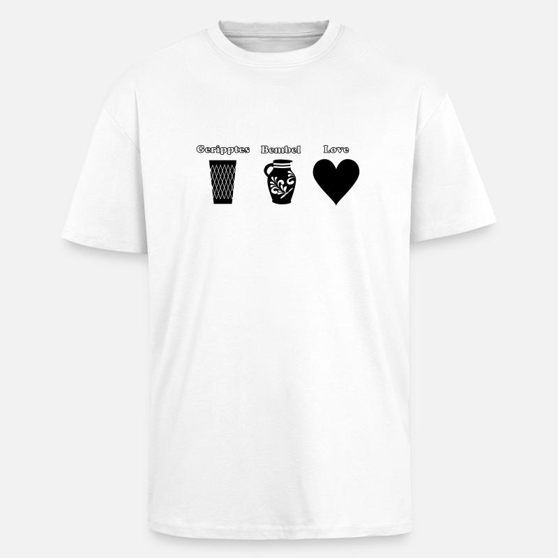 Geripptes Bembel Love - Oversized Heavyweight Unisex T-Shirt - Weiß