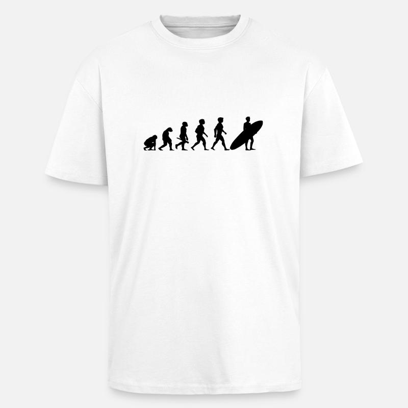 Evolution Surfing Surfers surfboard surfing - Unisex Oversized Heavyweight T-shirt - white