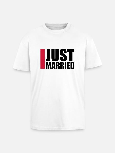 Just Married Logo-Design - Oversized Heavyweight Unisex T-Shirt - Weiß