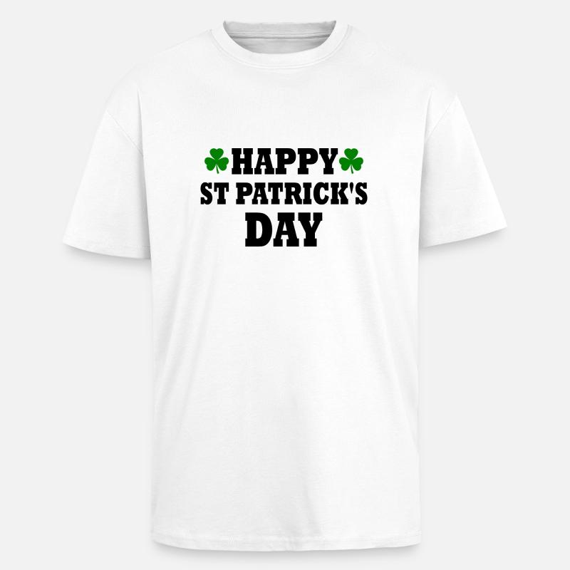 happy st patricks day - Oversized Heavyweight Unisex T-Shirt - Weiß