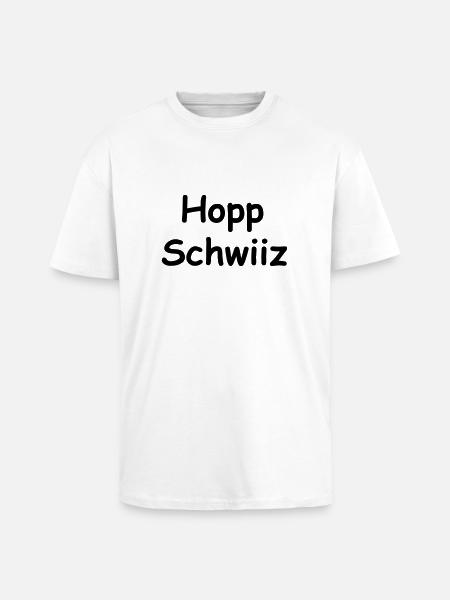 Hopp Schwiiz I - Oversized Heavyweight Unisex T-Shirt - Weiß