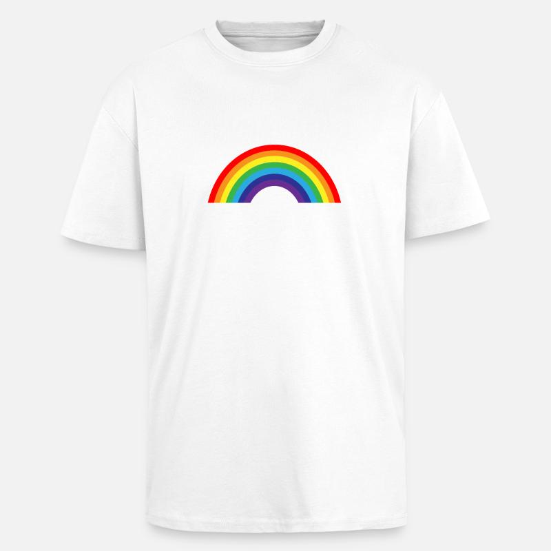 Regenbogen - Oversized Heavyweight Unisex T-Shirt - Weiß