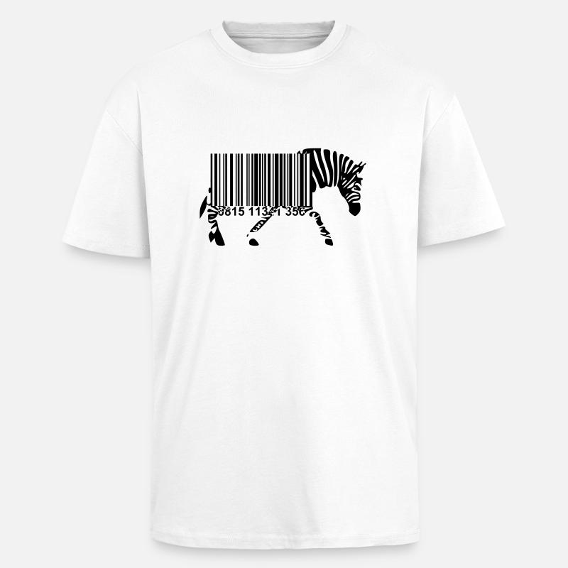Strichcode Zebra - Oversized Heavyweight Unisex T-Shirt - Weiß