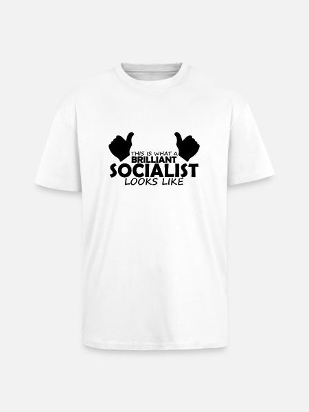 brilliant socialist - Unisex Oversized Heavyweight T-shirt - white
