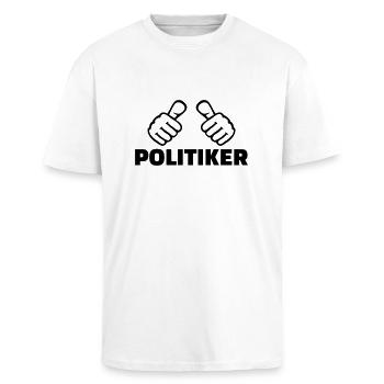Politiker - Oversized Heavyweight Unisex T-Shirt - Weiß - Vorne - Alina (178cm) & Michal (187cm)