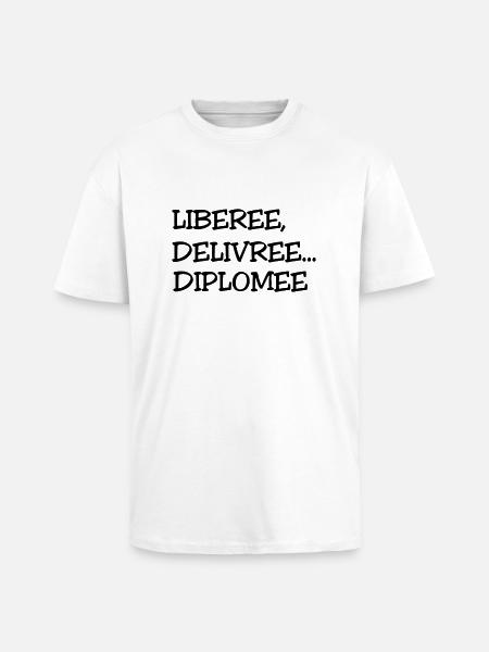 DIPLOMEE - T-shirt unisexe oversize épais - blanc